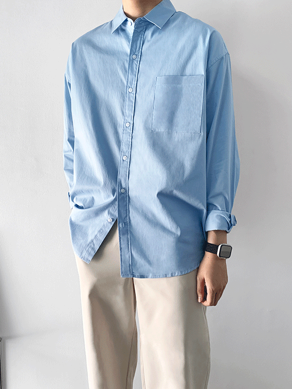 일리닛 숏카라 코튼셔츠 (4color)